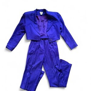 Vintage Silk Women's Purple Pantsuit